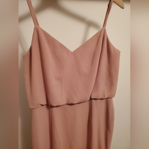 Dress The Population Gracelyn Blouson Jersey maxi dress.High split. Pink. Size L - Picture 4 of 16